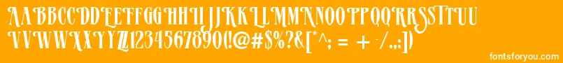 Vervealternate-Schriftart – Weiße Schriften auf orangefarbenem Hintergrund