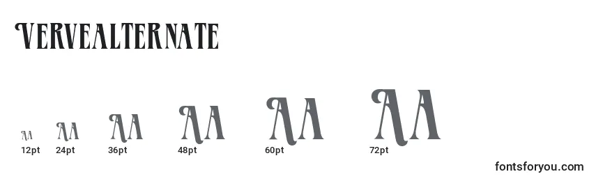 Размеры шрифта Vervealternate