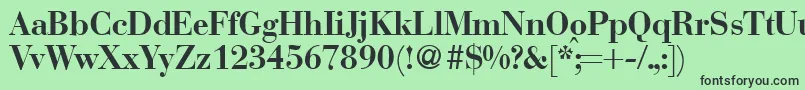 フォントBodonirecutBold – 緑の背景に黒い文字