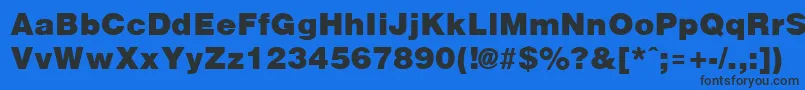 ArenablackRegular Font – Black Fonts on Blue Background
