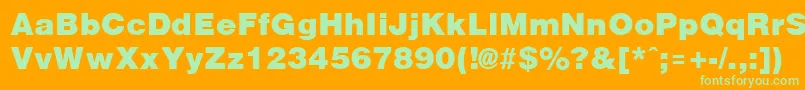 ArenablackRegular Font – Green Fonts on Orange Background