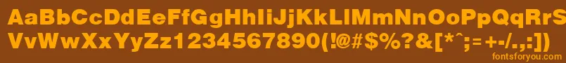 ArenablackRegular Font – Orange Fonts on Brown Background