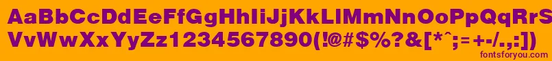 ArenablackRegular Font – Purple Fonts on Orange Background