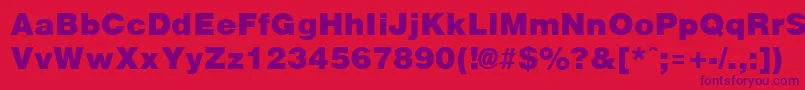 ArenablackRegular Font – Purple Fonts on Red Background