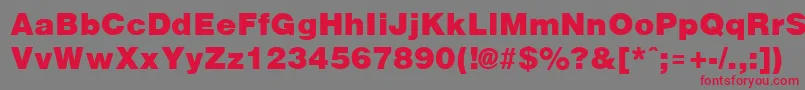 ArenablackRegular Font – Red Fonts on Gray Background