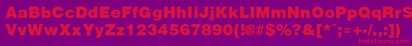ArenablackRegular-Schriftart – Rote Schriften auf violettem Hintergrund