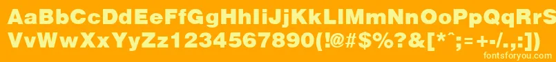 ArenablackRegular Font – Yellow Fonts on Orange Background