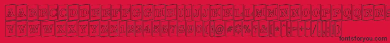 フォントATrianglercmotlup – 赤い背景に黒い文字