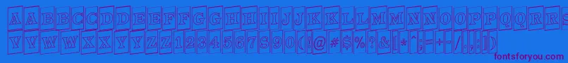 ATrianglercmotlup Font – Purple Fonts on Blue Background