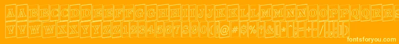 ATrianglercmotlup-Schriftart – Gelbe Schriften auf orangefarbenem Hintergrund