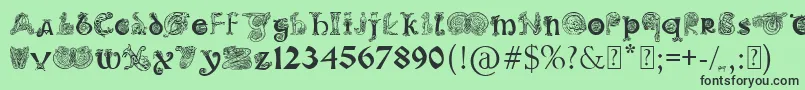 PaulsIlluminatedCelticFont Font – Black Fonts on Green Background