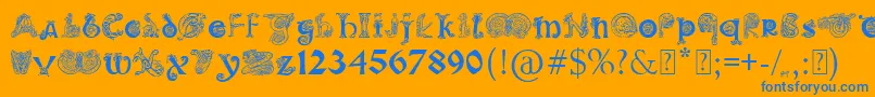 PaulsIlluminatedCelticFont Font – Blue Fonts on Orange Background