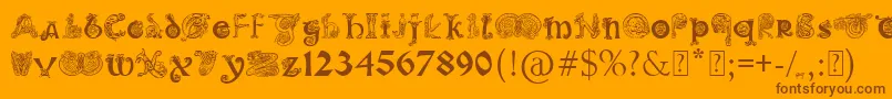 PaulsIlluminatedCelticFont Font – Brown Fonts on Orange Background