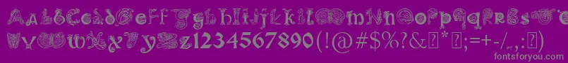 フォントPaulsIlluminatedCelticFont – 紫の背景に灰色の文字