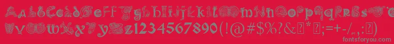 PaulsIlluminatedCelticFont Font – Gray Fonts on Red Background