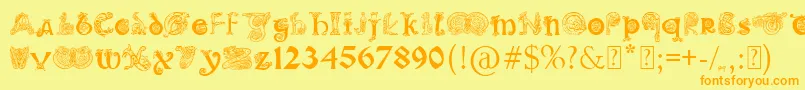 PaulsIlluminatedCelticFont Font – Orange Fonts on Yellow Background