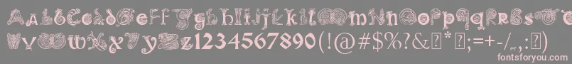 fuente PaulsIlluminatedCelticFont – Fuentes Rosadas Sobre Fondo Gris