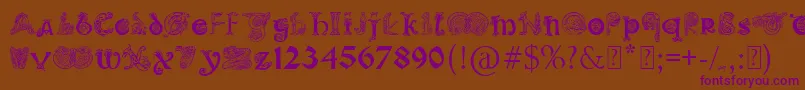 Police PaulsIlluminatedCelticFont – polices violettes sur fond brun