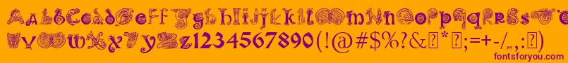 PaulsIlluminatedCelticFont Font – Purple Fonts on Orange Background