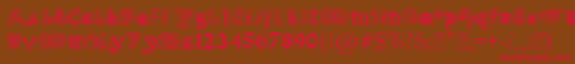 PaulsIlluminatedCelticFont Font – Red Fonts on Brown Background