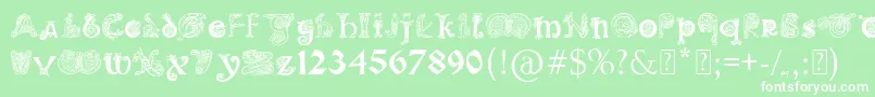 Шрифт PaulsIlluminatedCelticFont – белые шрифты на зелёном фоне