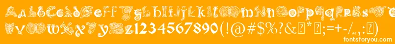 フォントPaulsIlluminatedCelticFont – オレンジの背景に白い文字