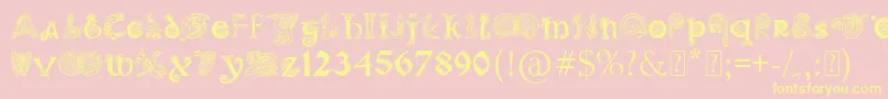PaulsIlluminatedCelticFont Font – Yellow Fonts on Pink Background
