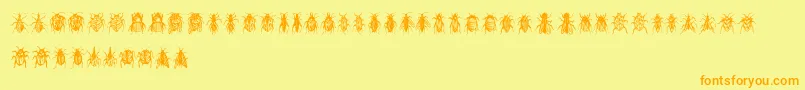 Saiba mais sobre a fonte Buggys Fonte Buggys – fontes laranjas em um fundo amarelo