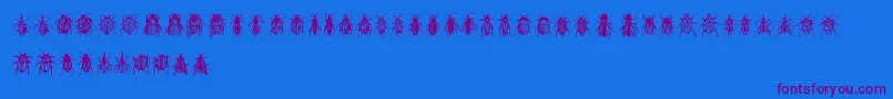 Weitere Informationen zur Buggys-Schriftart Buggys-Schriftart – Violette Schriften auf blauem Hintergrund