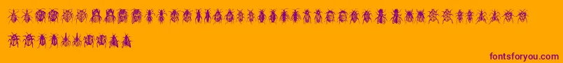 フォントBuggys – オレンジの背景に紫のフォント