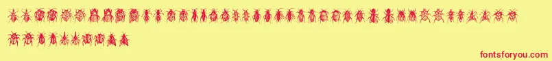 Buggys-fontti – punaiset fontit keltaisella taustalla