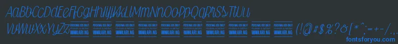 Falkinscriptpersonal Font – Blue Fonts on Black Background