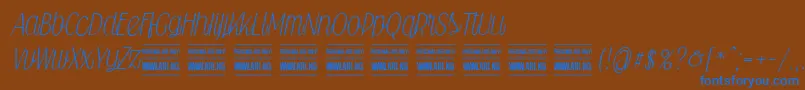 Falkinscriptpersonal Font – Blue Fonts on Brown Background