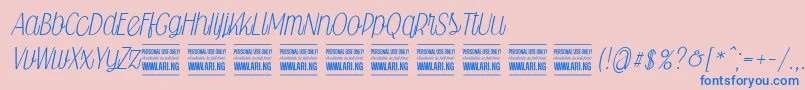 Falkinscriptpersonal Font – Blue Fonts on Pink Background