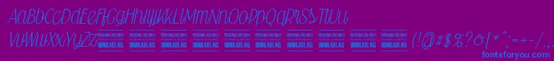 Falkinscriptpersonal Font – Blue Fonts on Purple Background