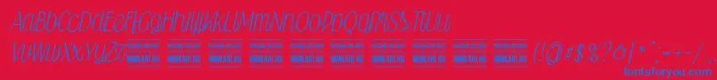 Falkinscriptpersonal Font – Blue Fonts on Red Background