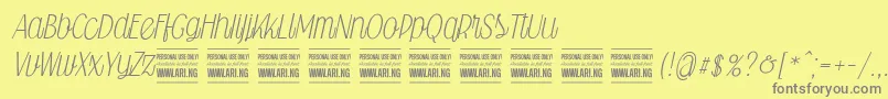 Шрифт Falkinscriptpersonal – серые шрифты на жёлтом фоне