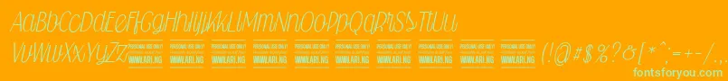 Falkinscriptpersonal Font – Green Fonts on Orange Background