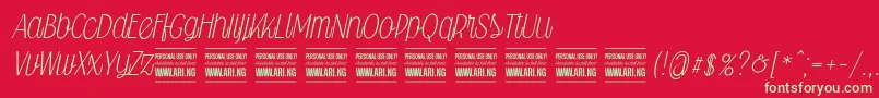 Falkinscriptpersonal Font – Green Fonts on Red Background