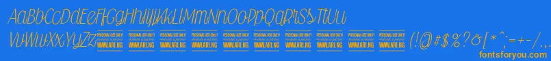 Falkinscriptpersonal Font – Orange Fonts on Blue Background