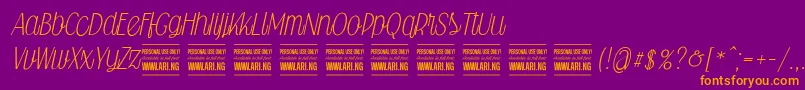 Falkinscriptpersonal Font – Orange Fonts on Purple Background