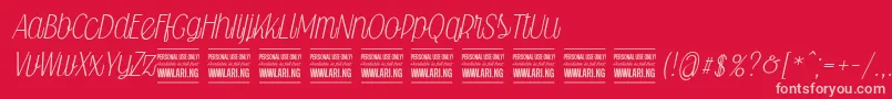 Falkinscriptpersonal Font – Pink Fonts on Red Background