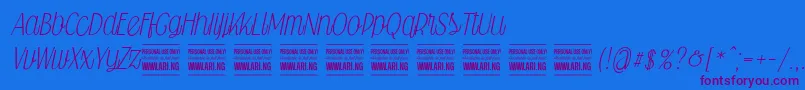 Falkinscriptpersonal Font – Purple Fonts on Blue Background