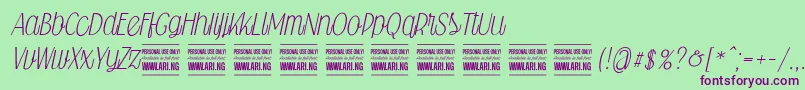 Falkinscriptpersonal Font – Purple Fonts on Green Background