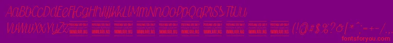 Falkinscriptpersonal Font – Red Fonts on Purple Background