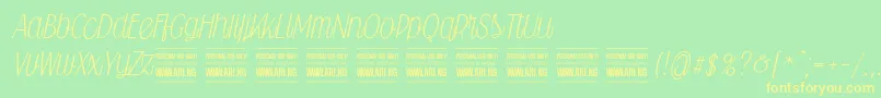 Falkinscriptpersonal Font – Yellow Fonts on Green Background