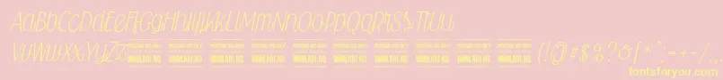 Falkinscriptpersonal-Schriftart – Gelbe Schriften auf rosa Hintergrund