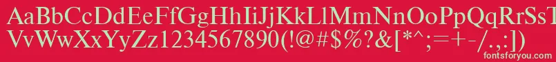 フォントNewton – 赤い背景に緑の文字