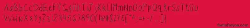 Czcionka Kbwiggleworm – czarne czcionki na czerwonym tle