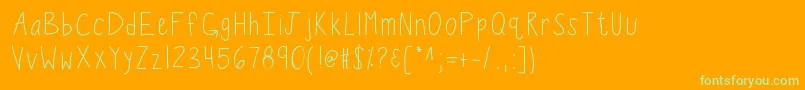 Kbwiggleworm Font – Green Fonts on Orange Background